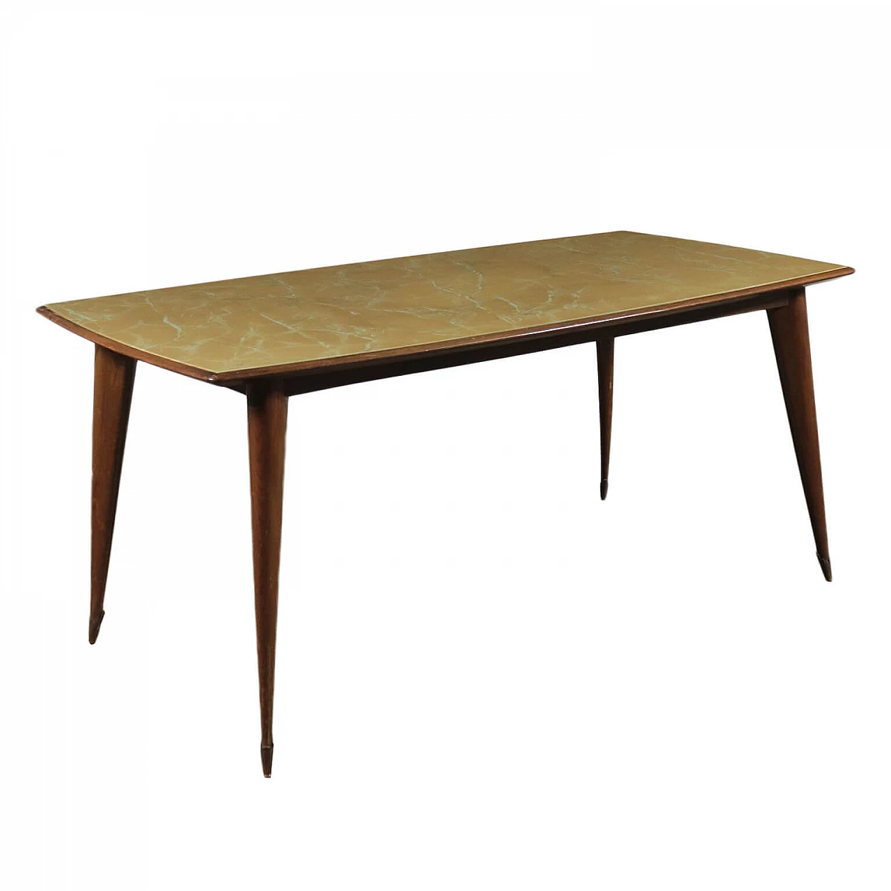 Beech and glass table, 60s 1182134