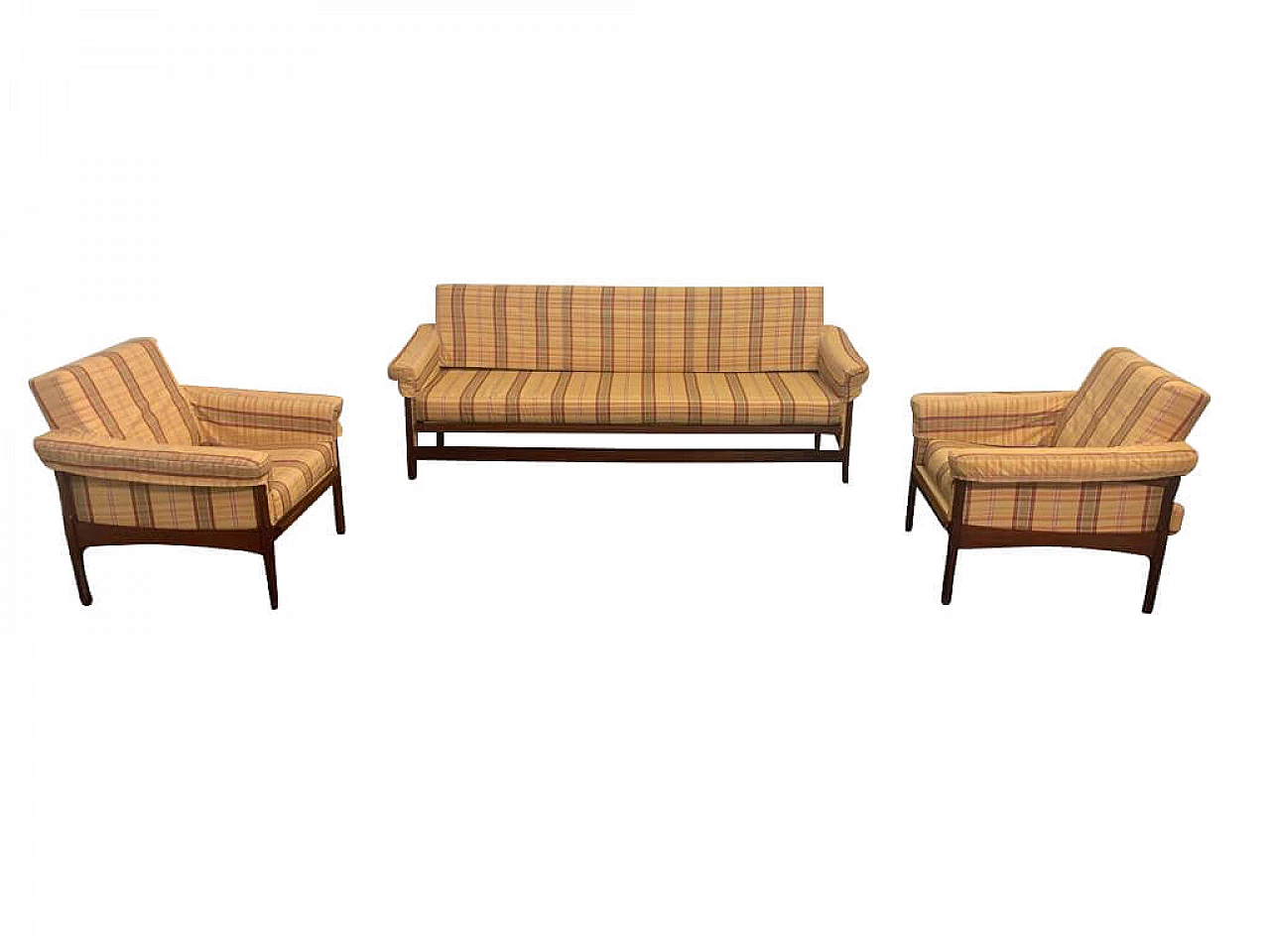 Sofa and a pair of armchairs in teak, 60s 1182804