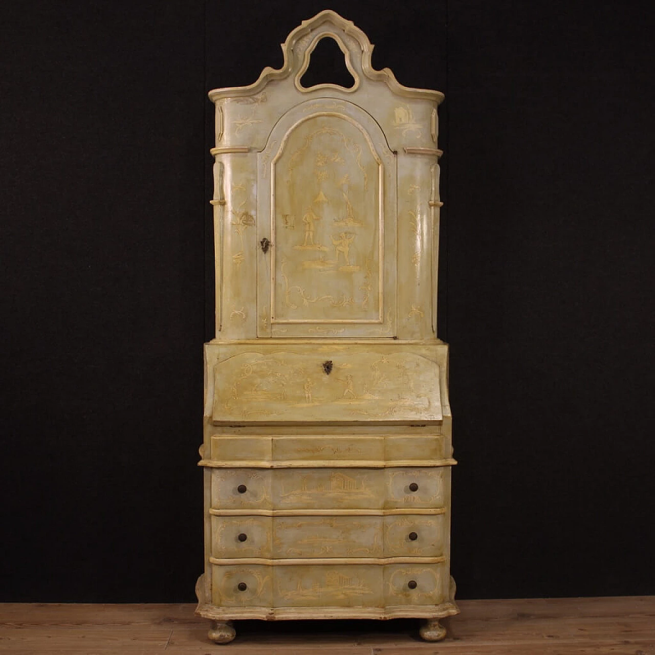 Venetian lacquered and Chinoiserie painted wood trumeau 1182821