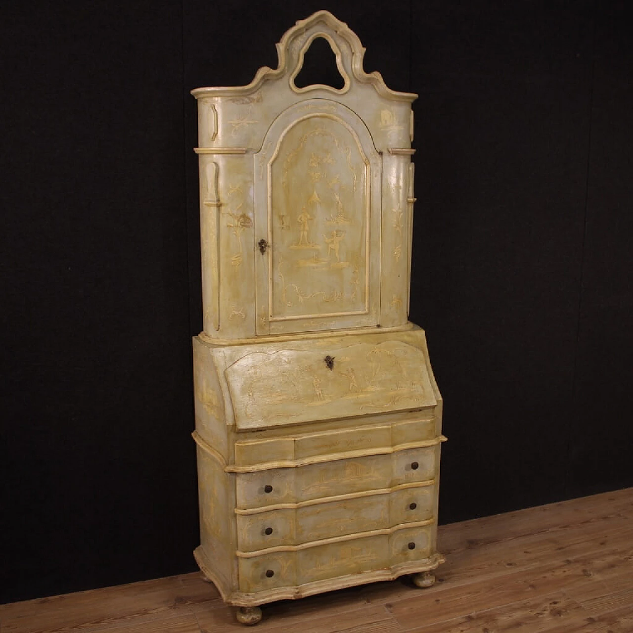 Venetian lacquered and Chinoiserie painted wood trumeau 1182832