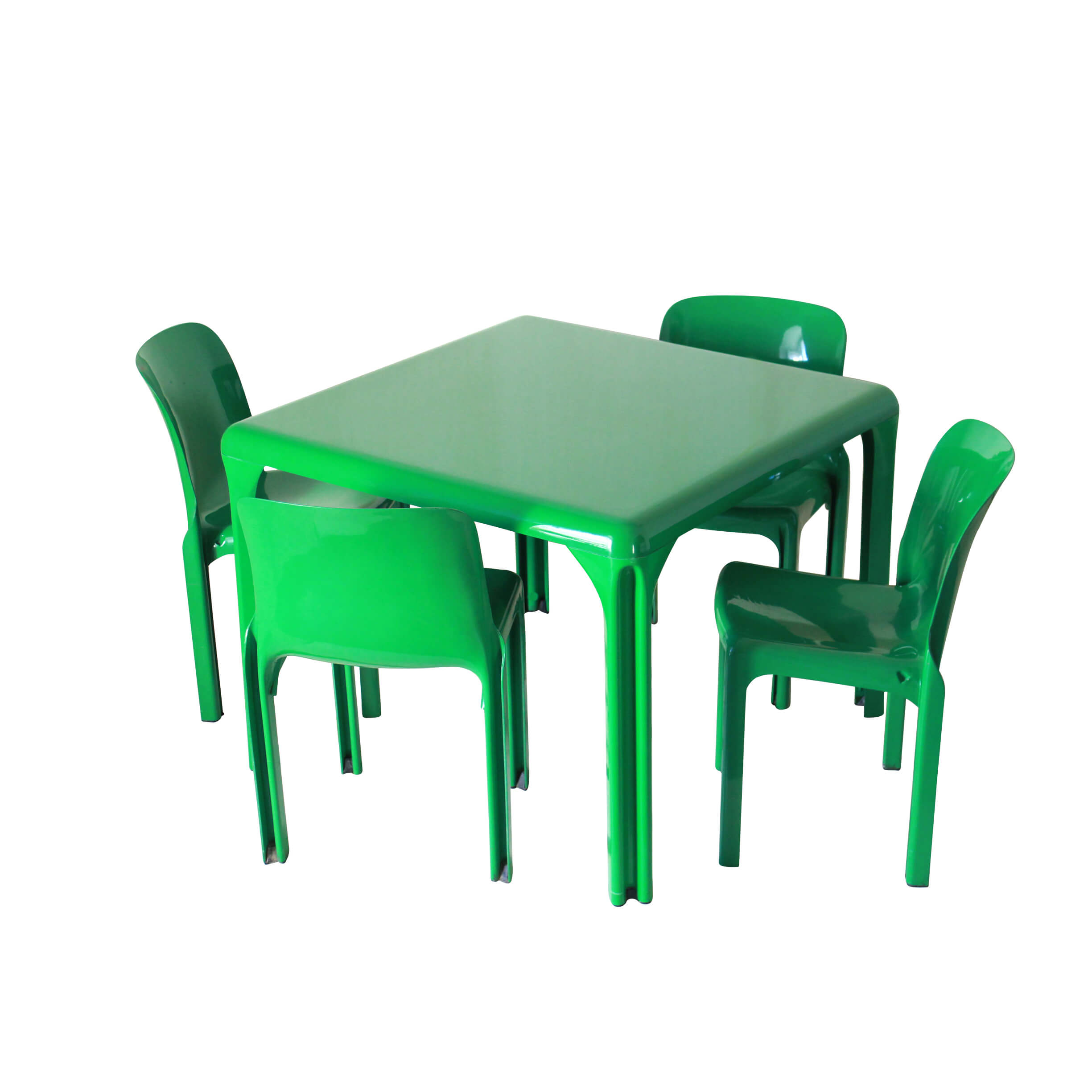verde Set 4 sedie Selene vintage di Magistretti Artemide 