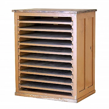 Industrial wooden drawers classifier, 40s