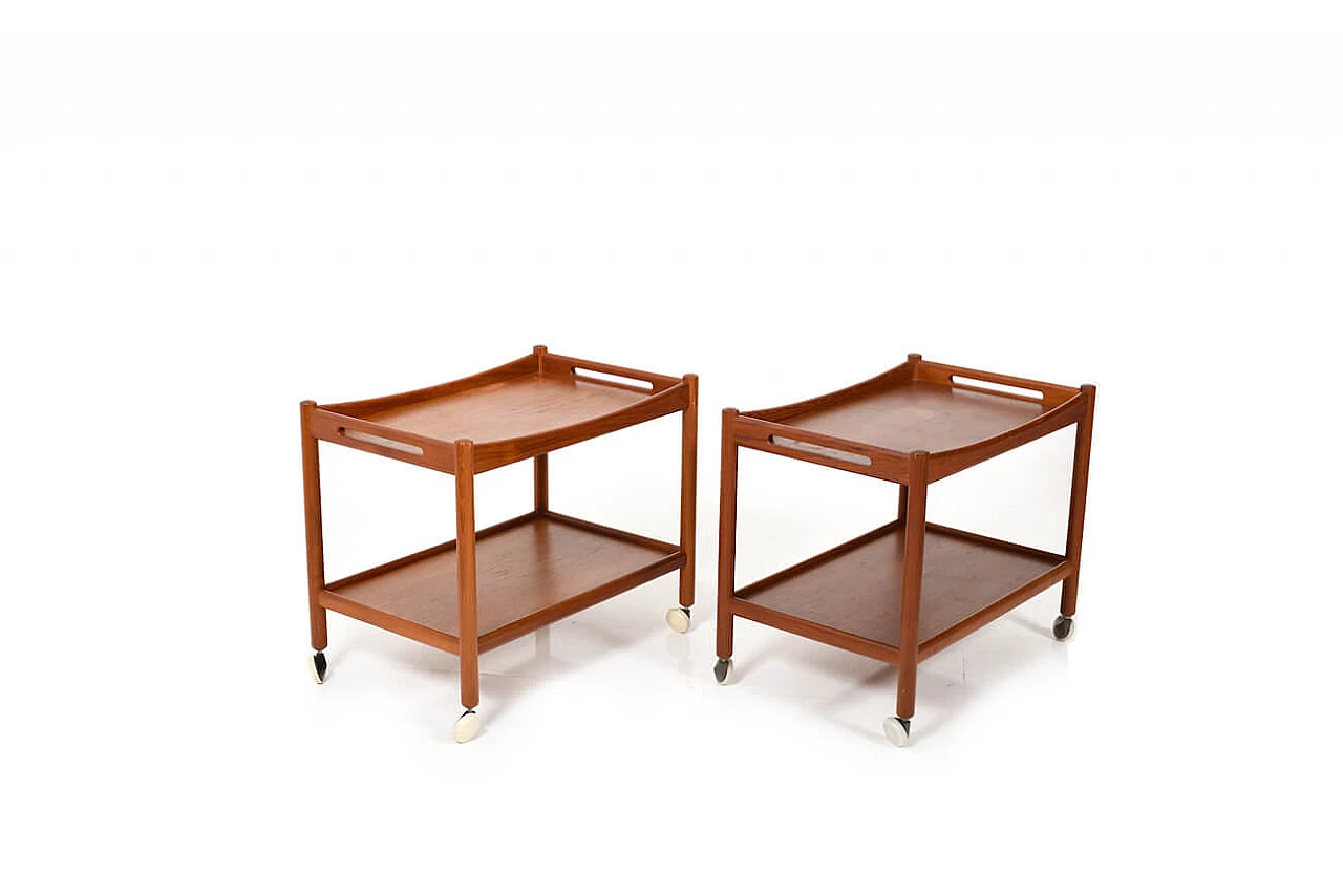 Pair of teak AT-45 serving trolleys by Hans J. Wegner, 60s 1183320