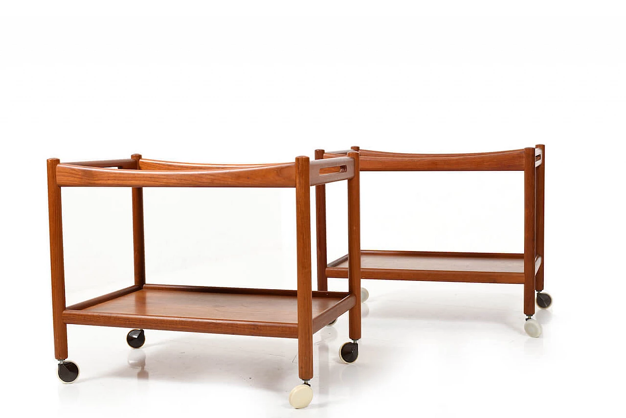 Pair of teak AT-45 serving trolleys by Hans J. Wegner, 60s 1183322