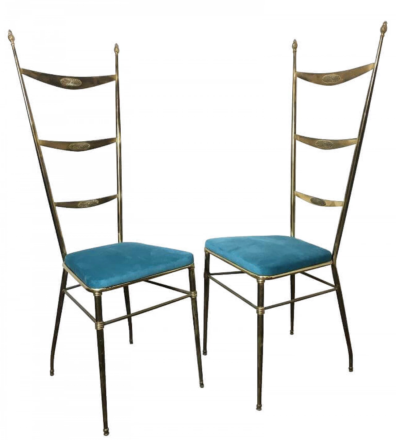 Coppia di sedie Chiavarine in ottone, anni '50 intOndo