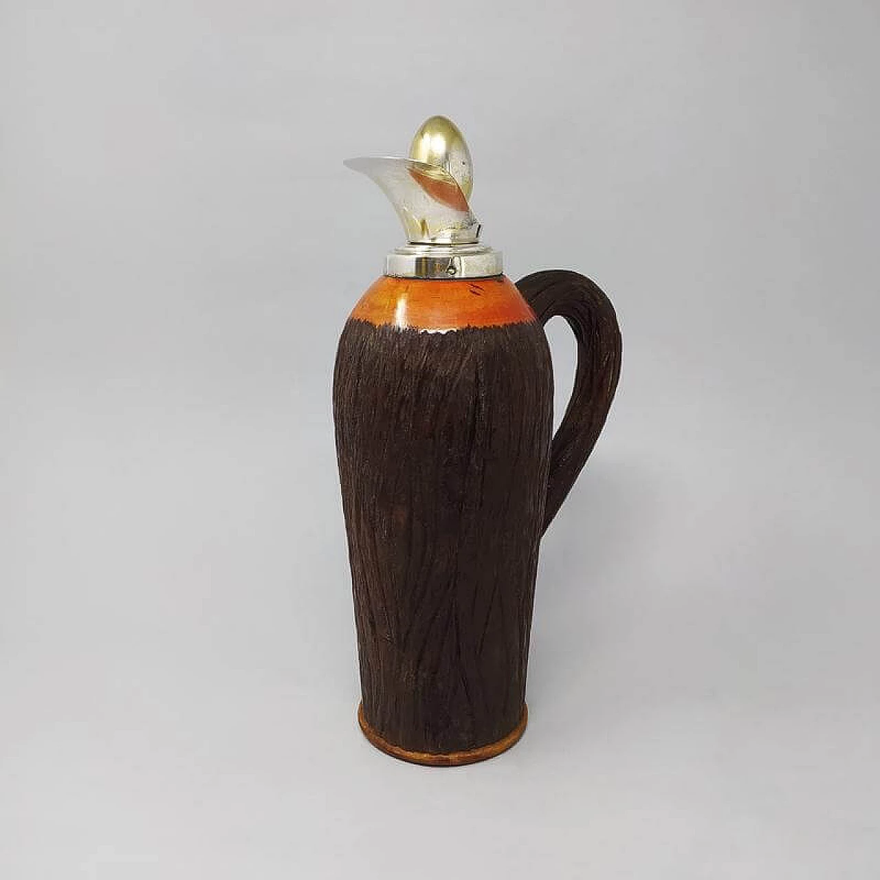 1950s Stunning Aldo Tura Pitcher in Brass and Wood, Made in Italy 1183877