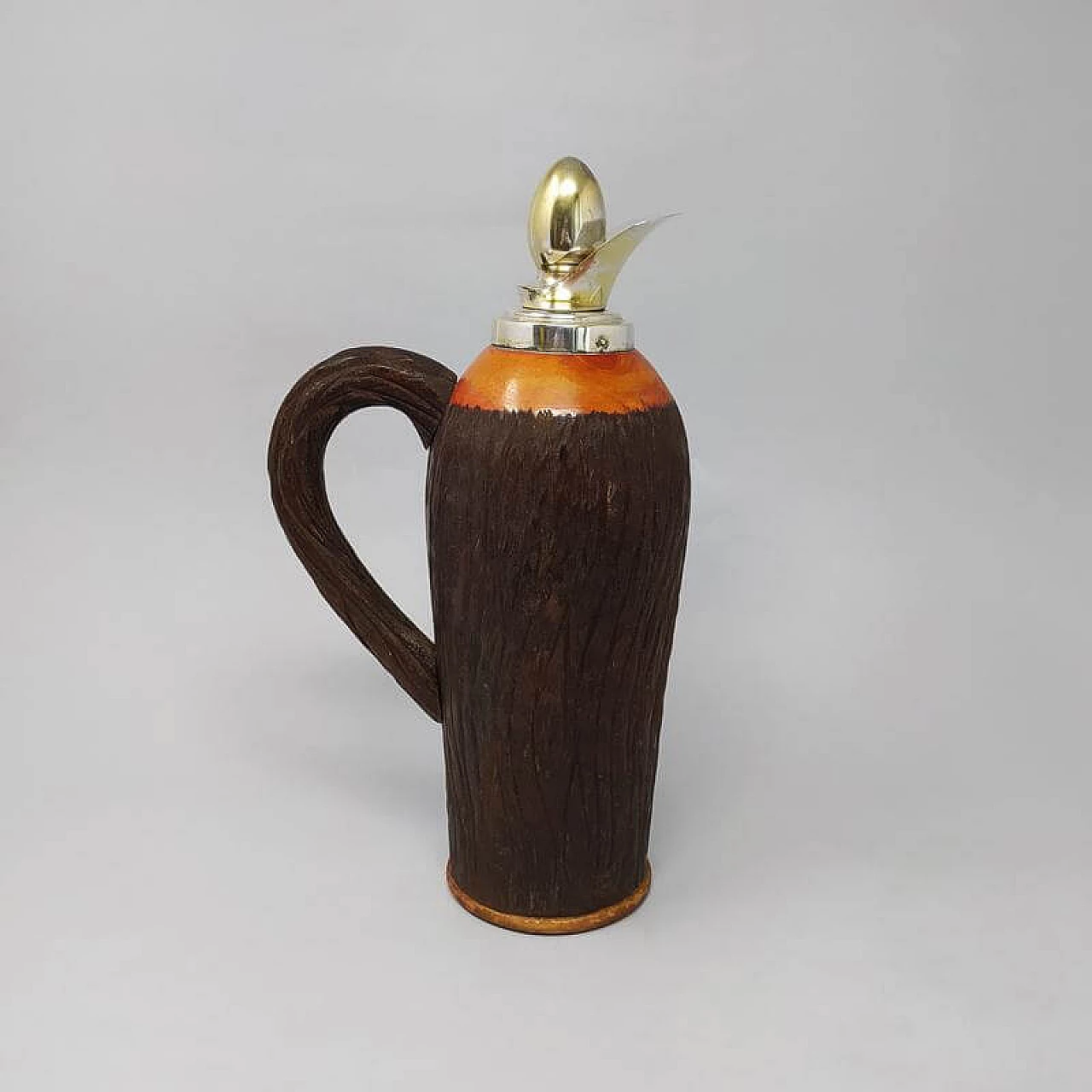 1950s Stunning Aldo Tura Pitcher in Brass and Wood, Made in Italy 1183878