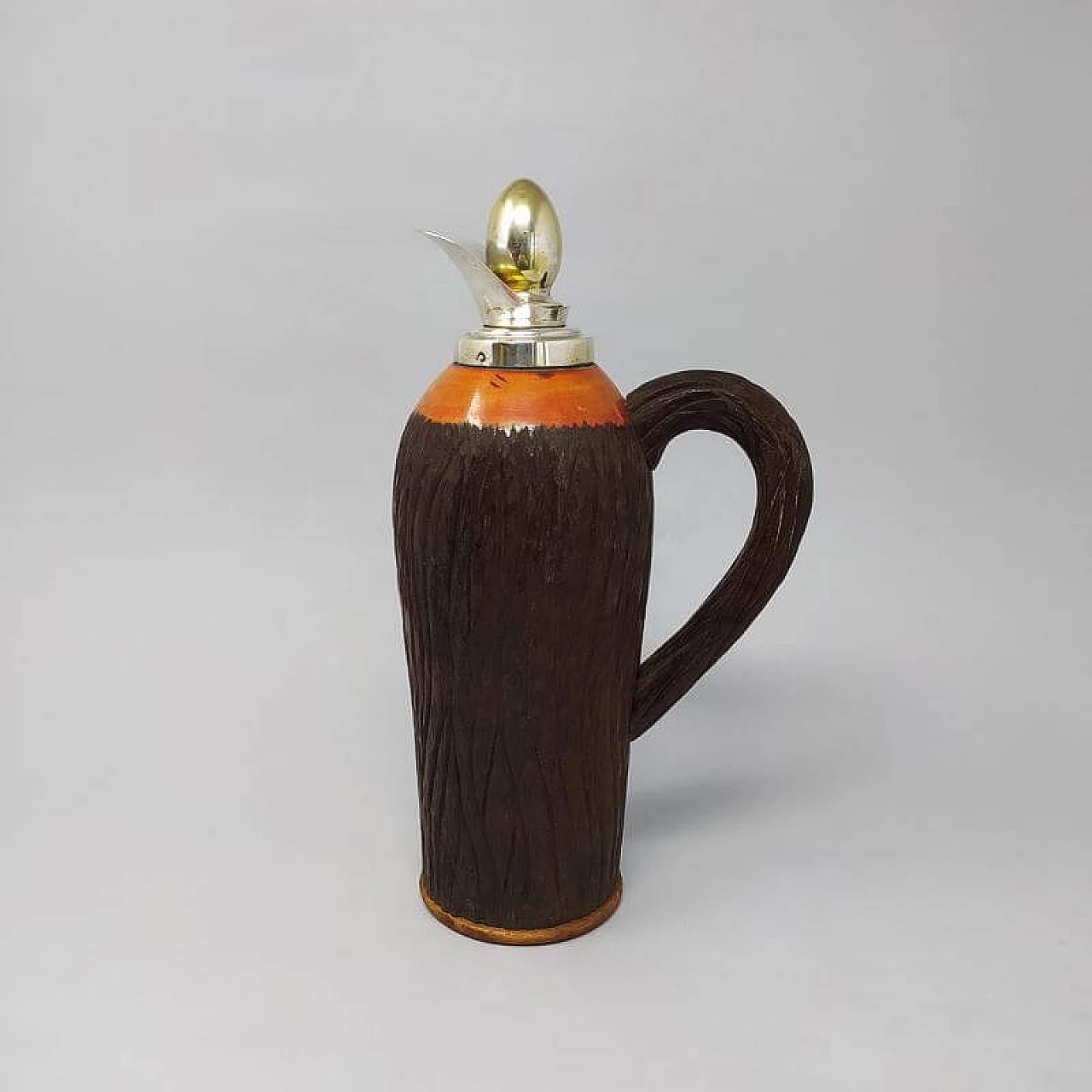 1950s Stunning Aldo Tura Pitcher in Brass and Wood, Made in Italy 1183879