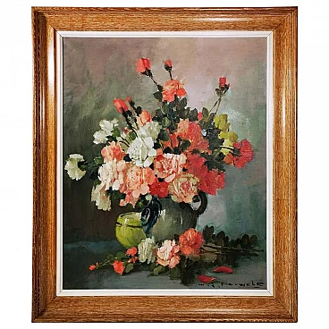 French oil on canvas painting, 40s
