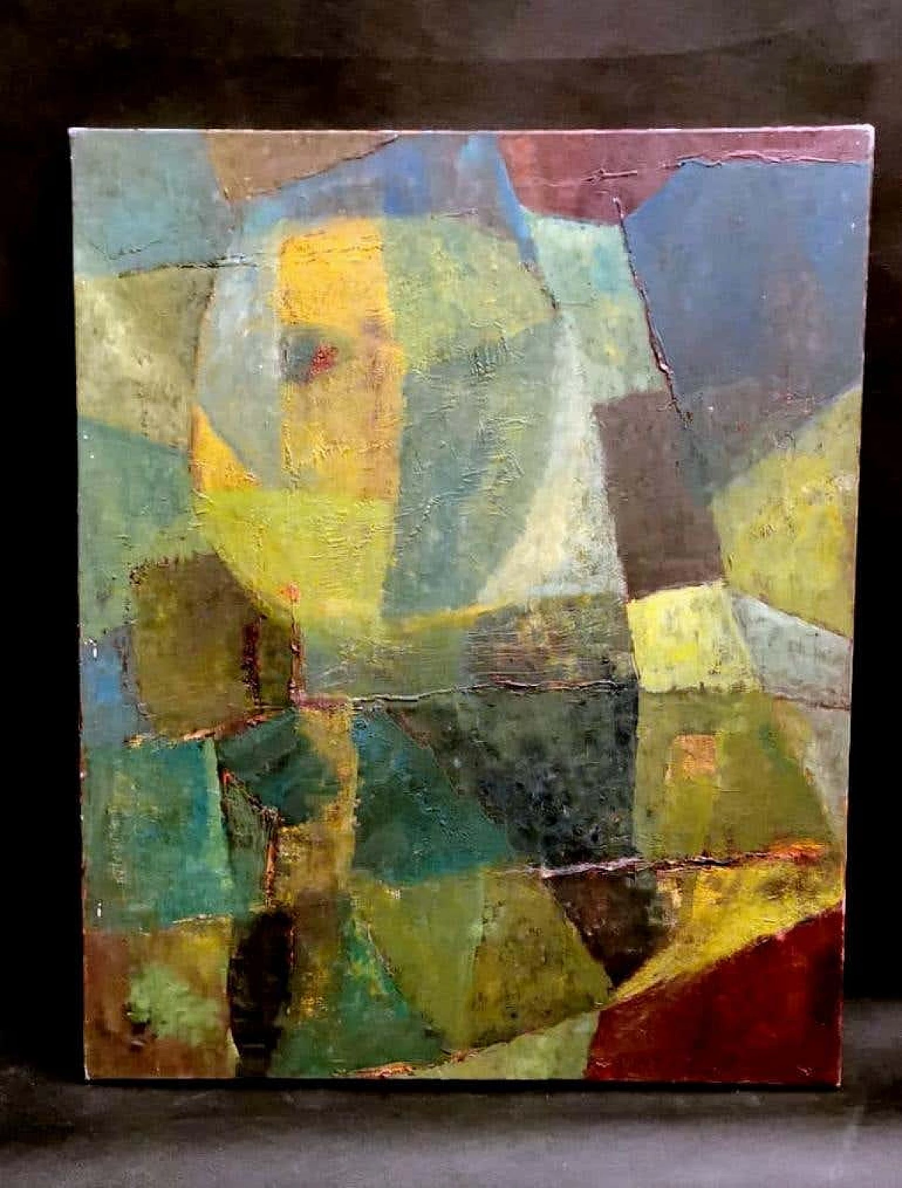 Abstractism geometric style painting oil on canvas, 60s 1184148
