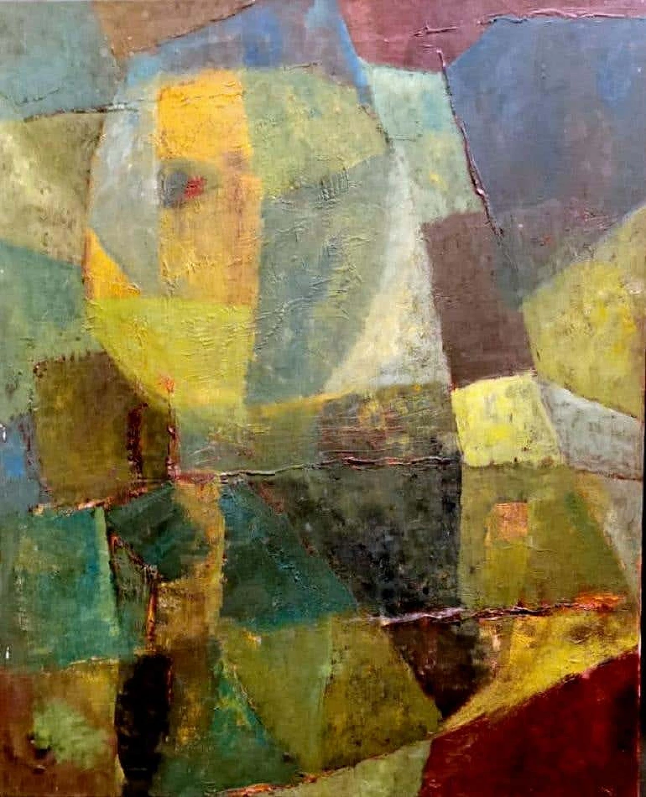 Abstractism geometric style painting oil on canvas, 60s 1184149