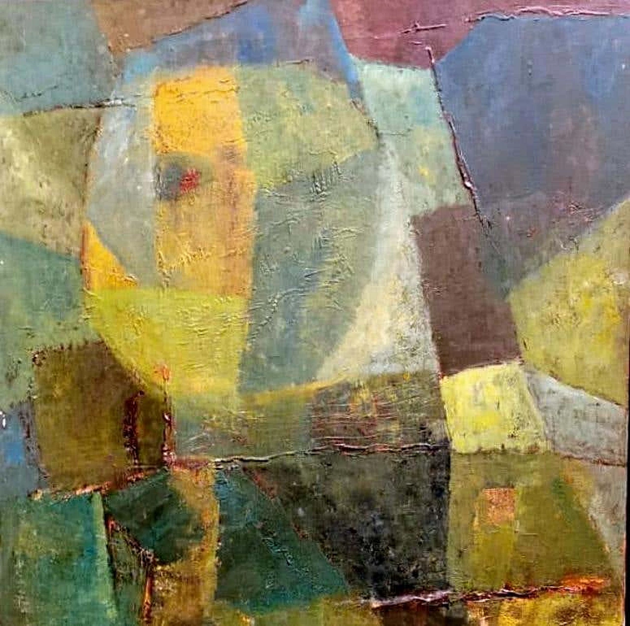 Abstractism geometric style painting oil on canvas, 60s 1184151