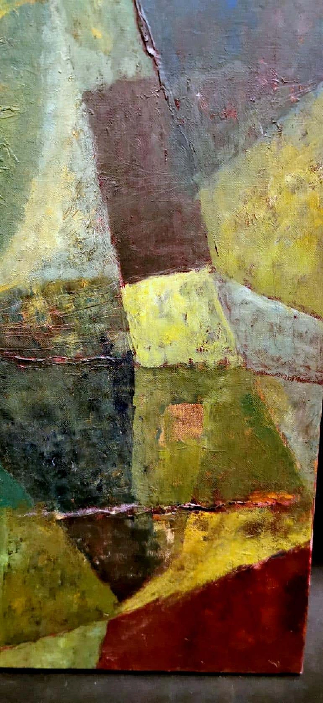 Abstractism geometric style painting oil on canvas, 60s 1184156
