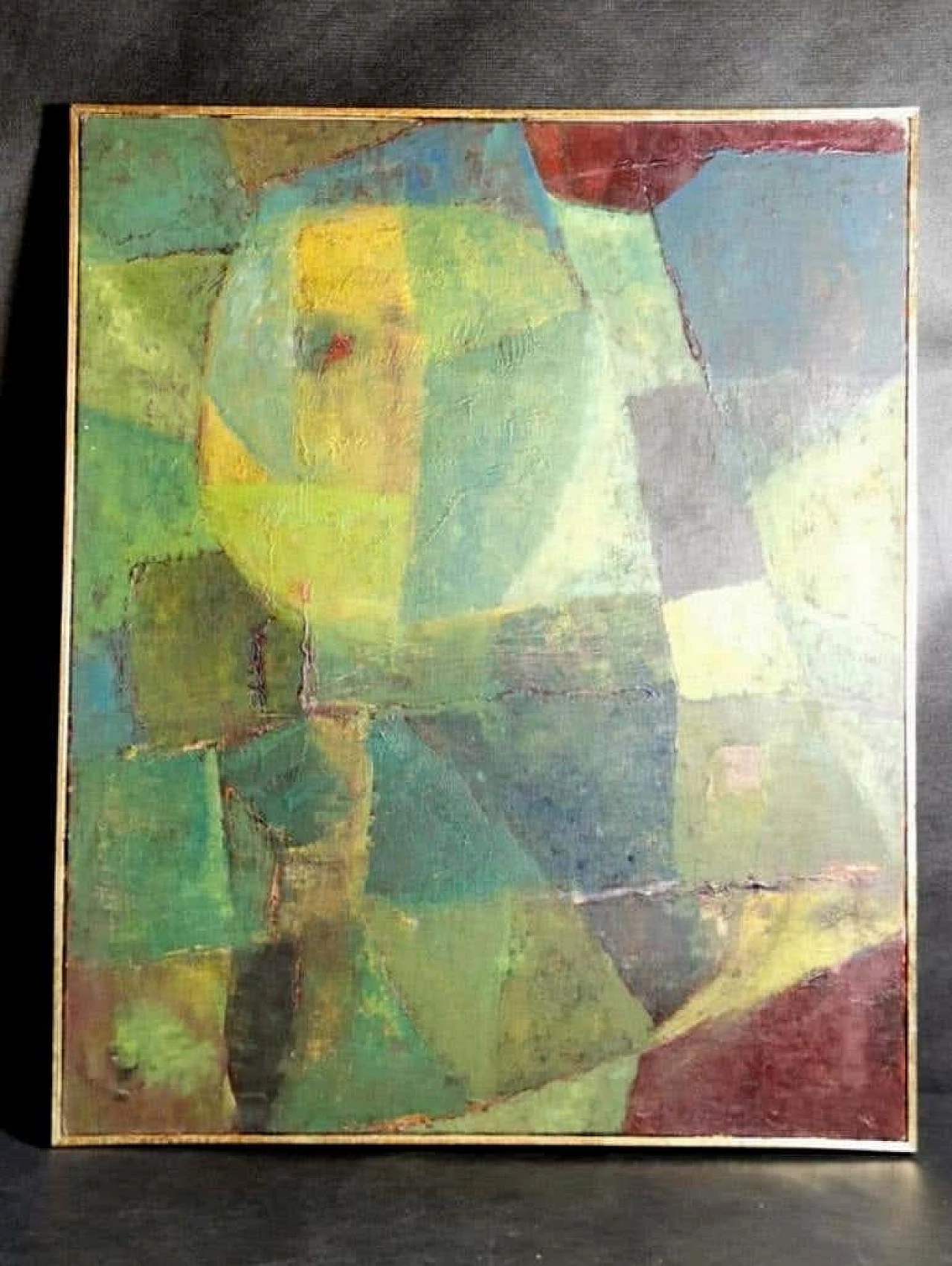 Abstractism geometric style painting oil on canvas, 60s 1184159
