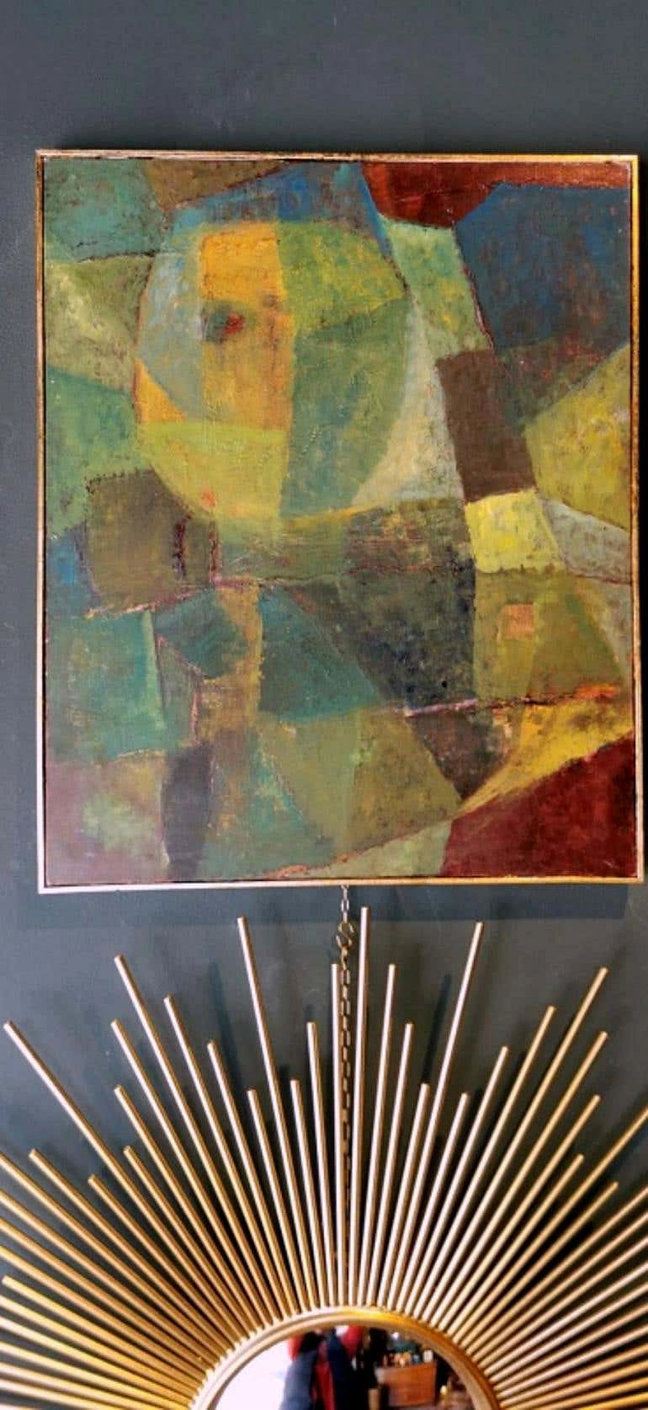 Abstractism geometric style painting oil on canvas, 60s 1184160