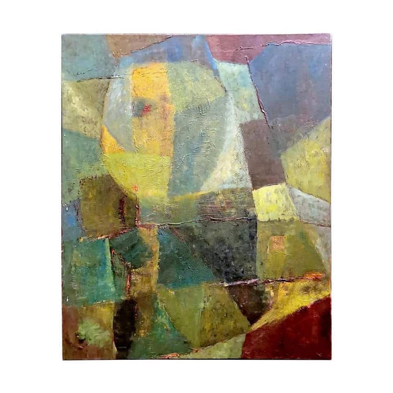 Abstractism geometric style painting oil on canvas, 60s 1184163