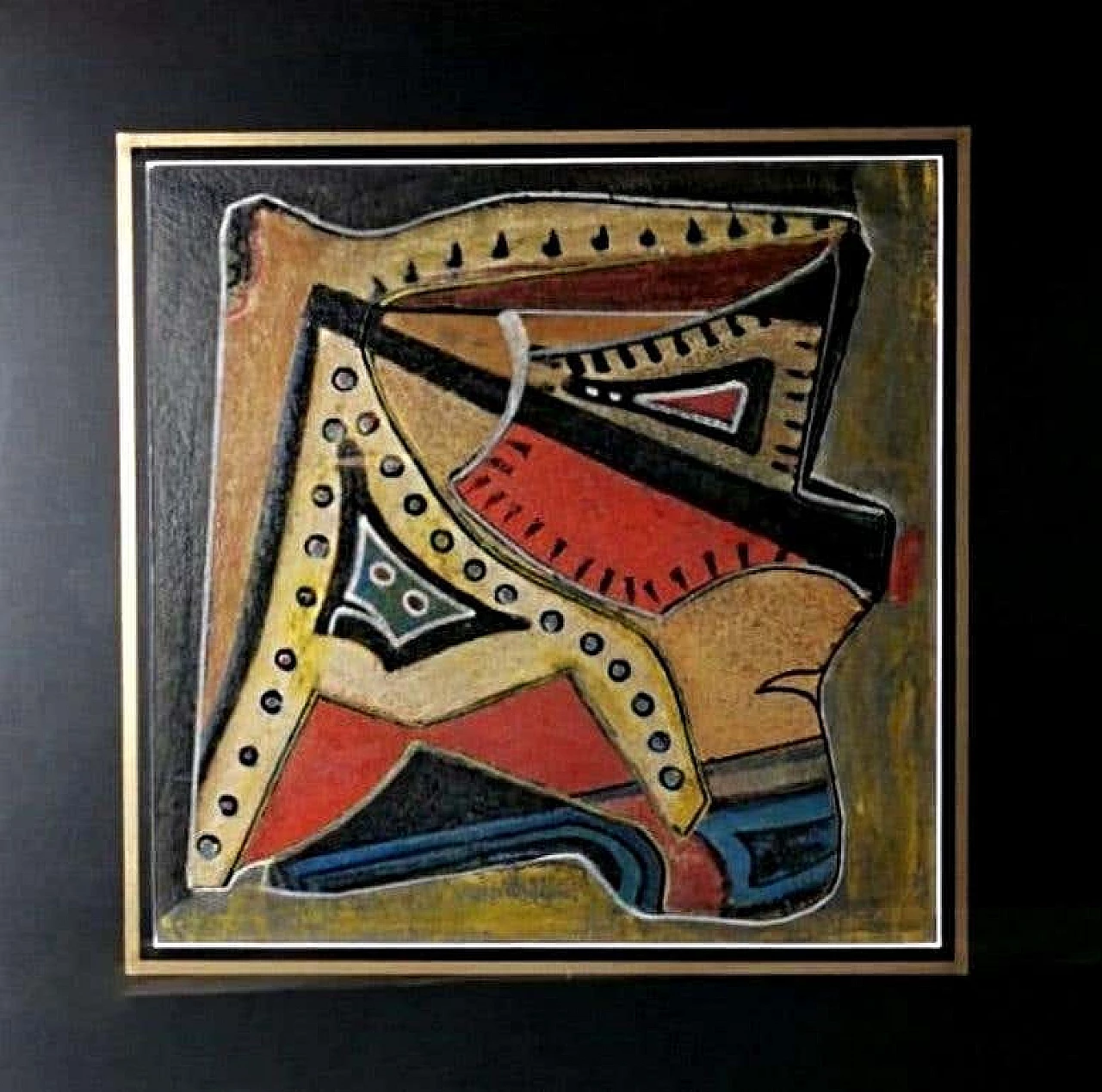 Painting of russian constructivism in mixed technique on cardboard, 20s 1184243