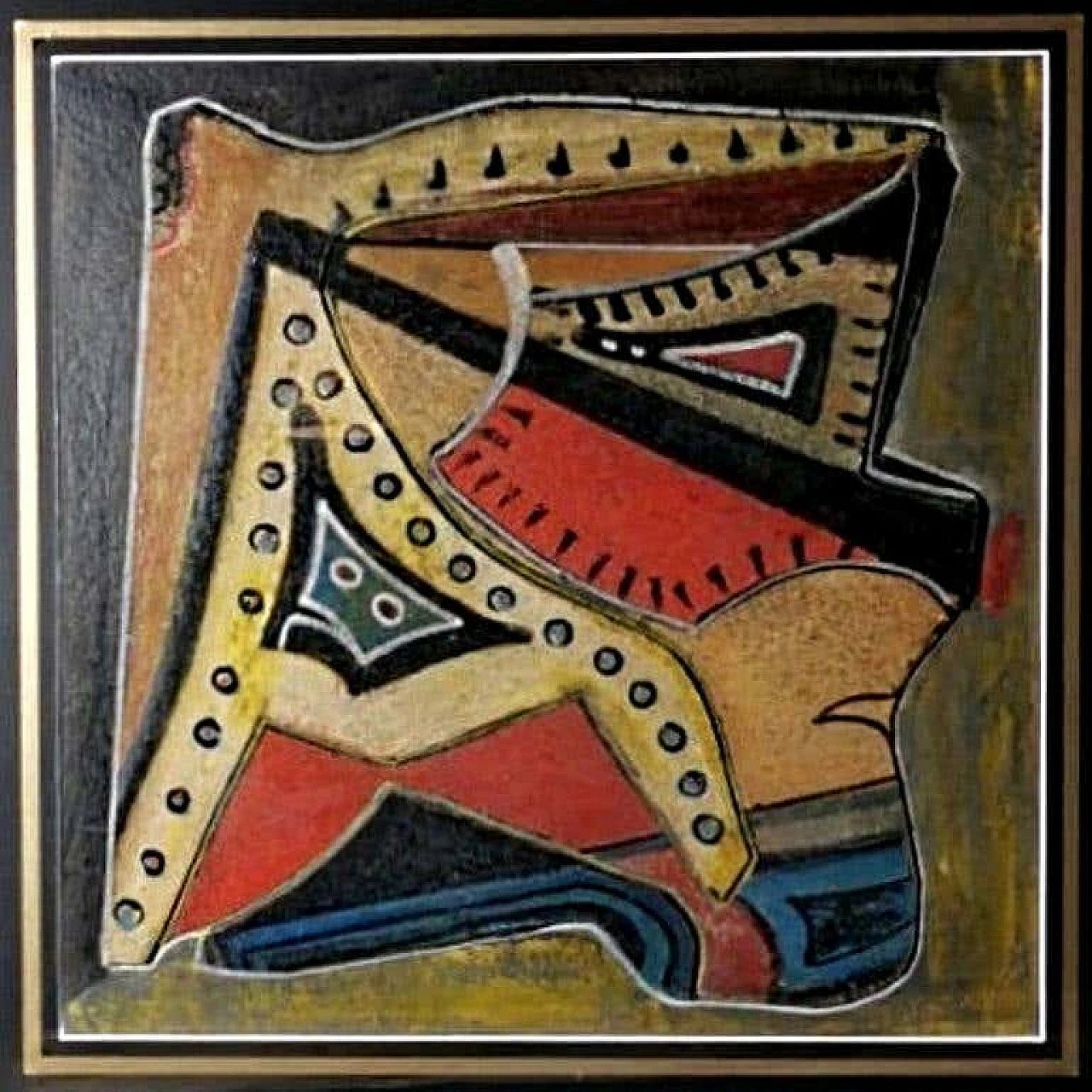 Painting of russian constructivism in mixed technique on cardboard, 20s 1184244