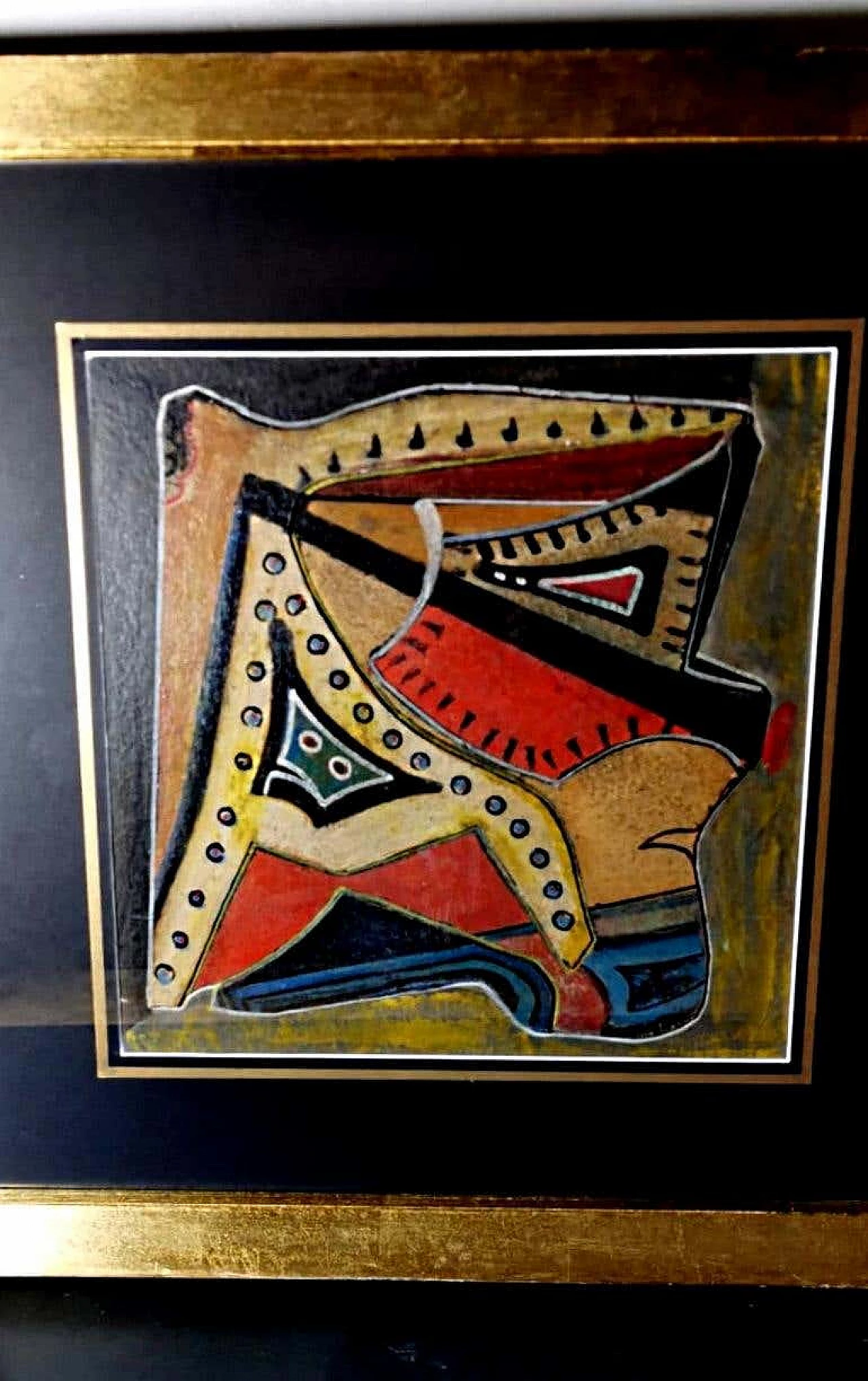 Painting of russian constructivism in mixed technique on cardboard, 20s 1184245