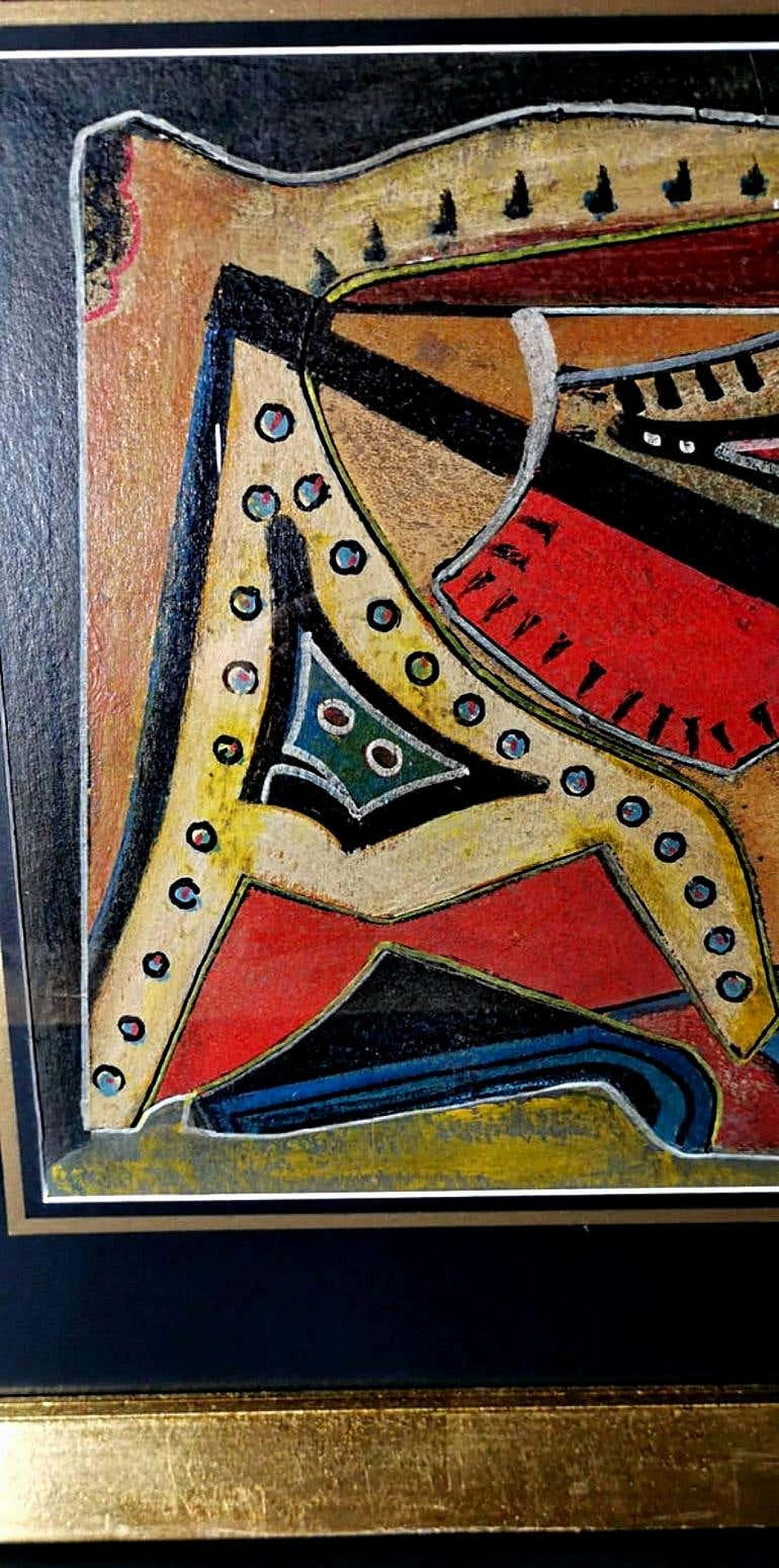 Painting of russian constructivism in mixed technique on cardboard, 20s 1184246