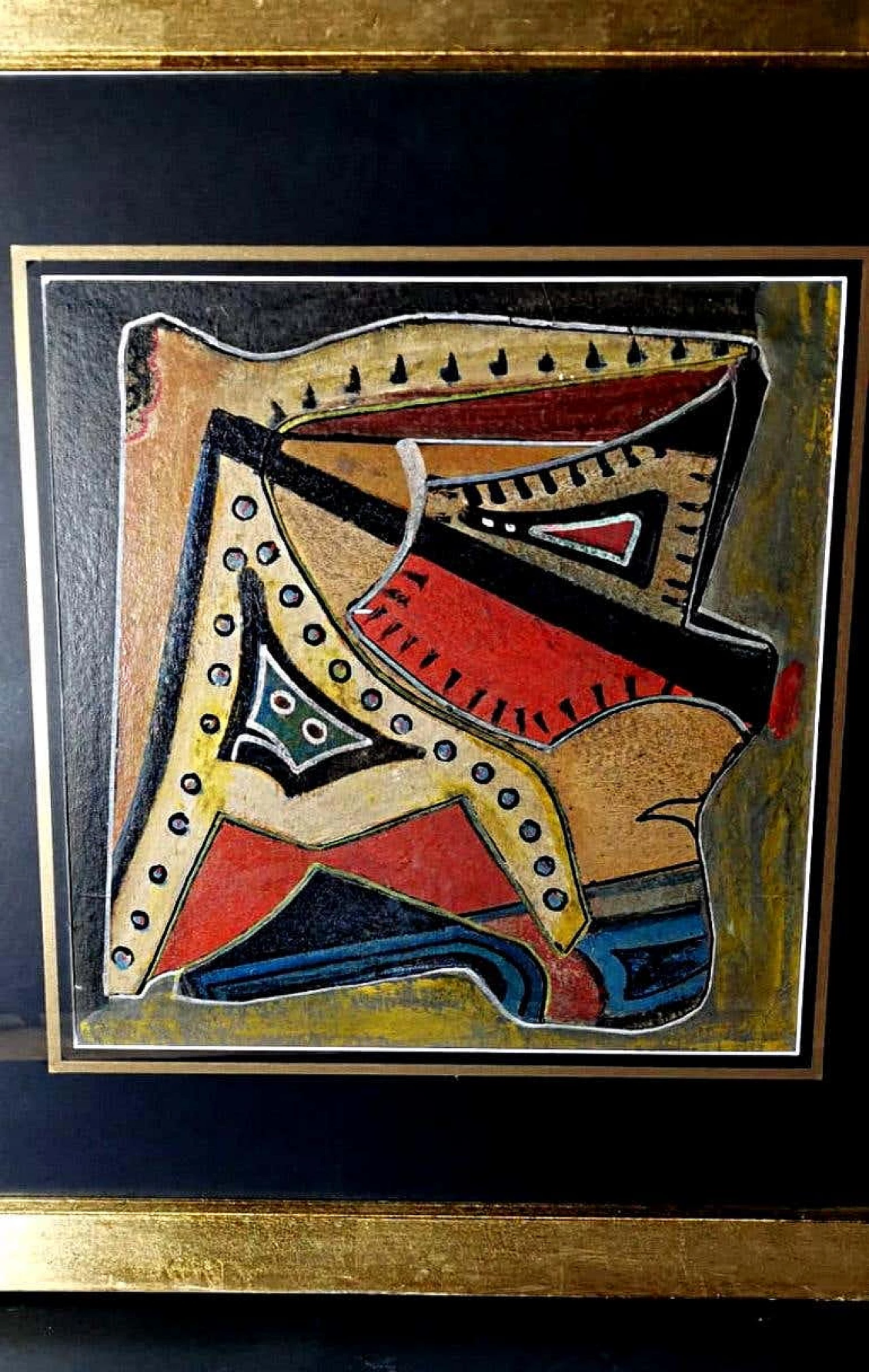 Painting of russian constructivism in mixed technique on cardboard, 20s 1184247
