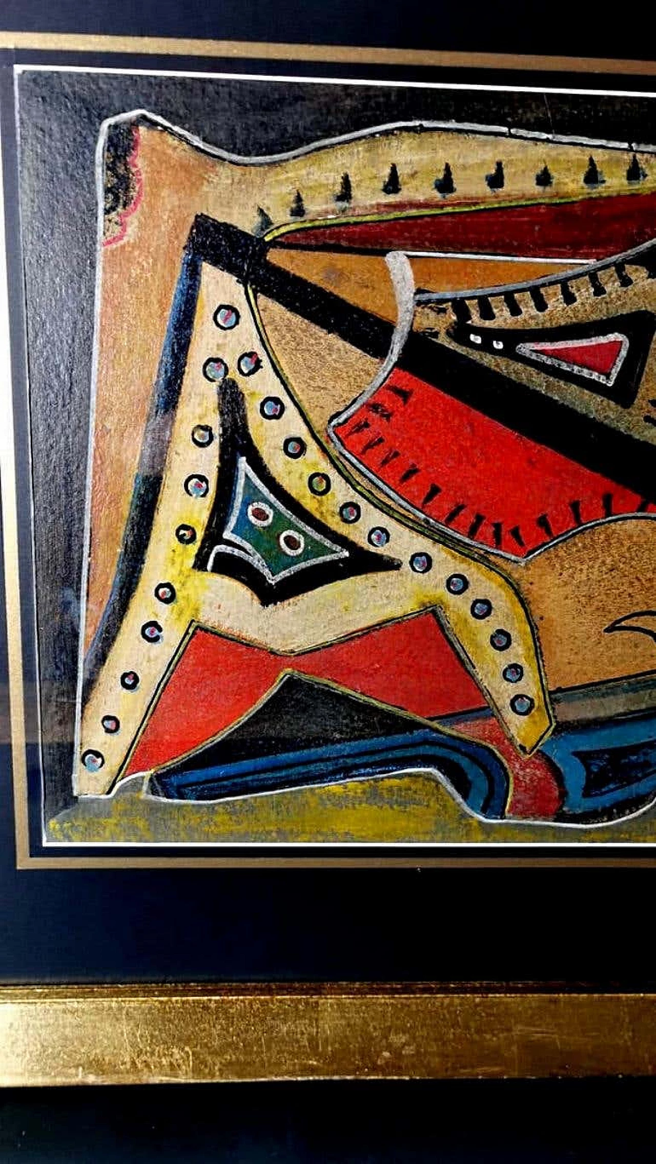 Painting of russian constructivism in mixed technique on cardboard, 20s 1184249