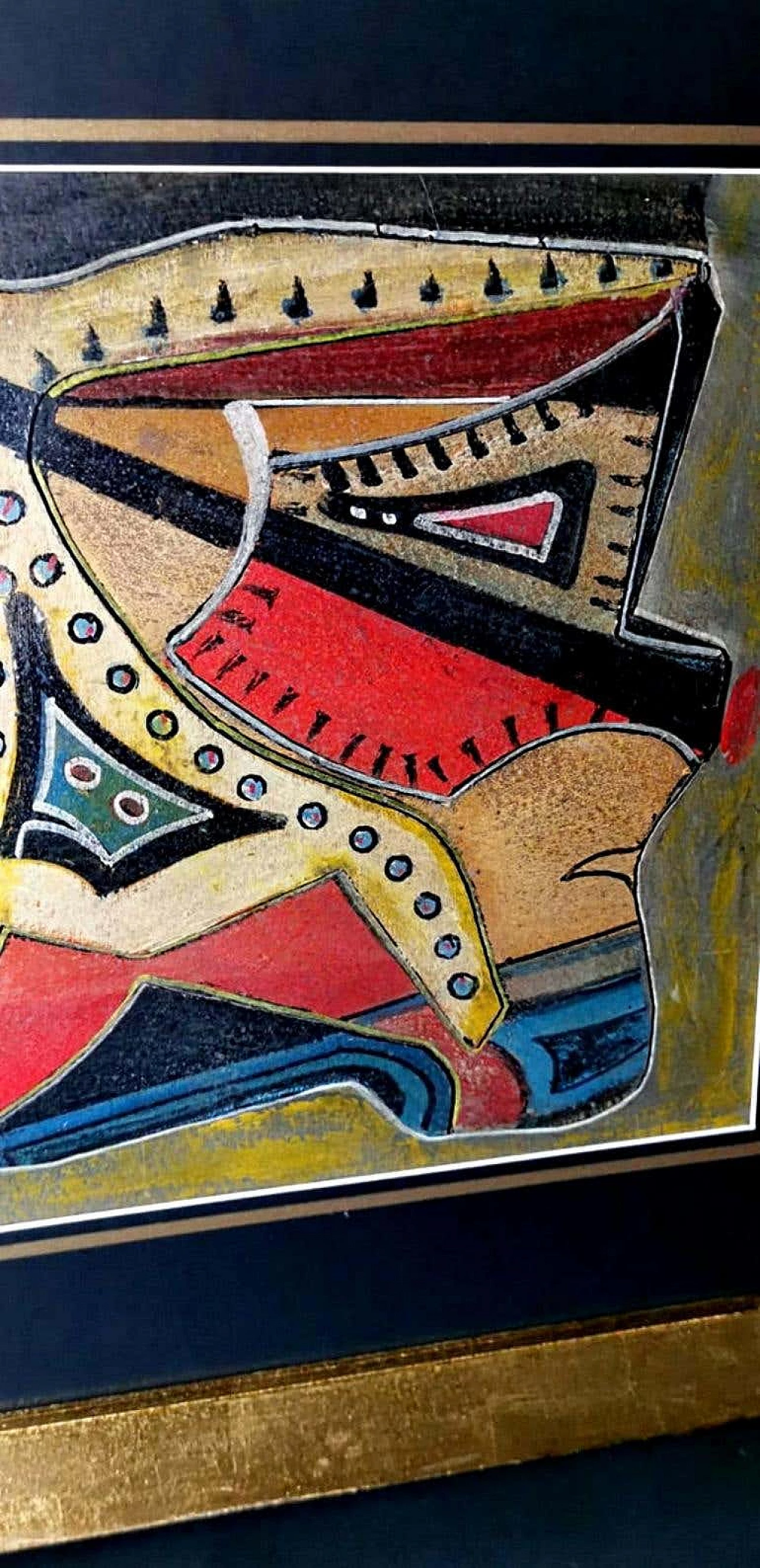 Painting of russian constructivism in mixed technique on cardboard, 20s 1184251