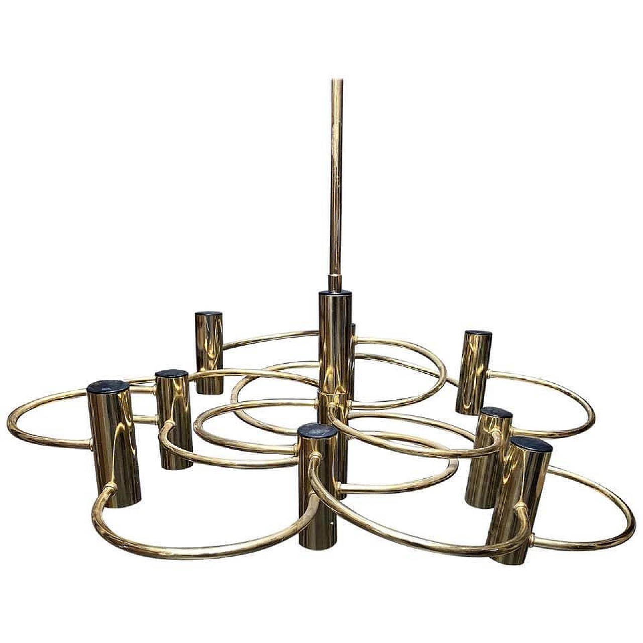 Brass chandelier by Gaetano Sciolari, 60s 1184414