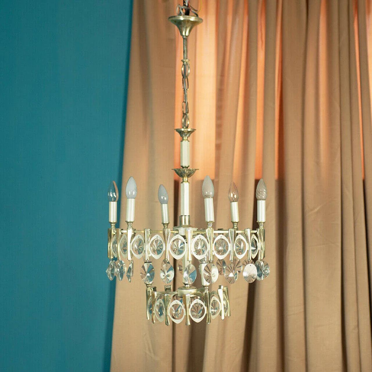 8 lights Murano glass chandelier by Gaetano Sciolari, 70s 1184811