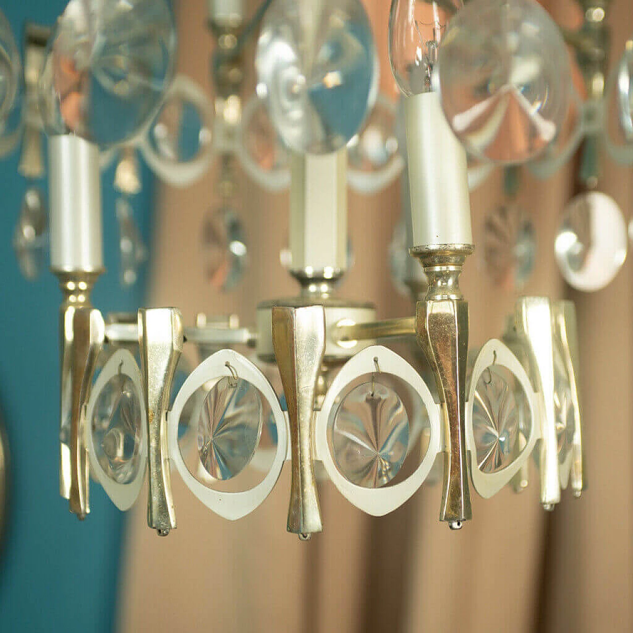 8 lights Murano glass chandelier by Gaetano Sciolari, 70s 1184813