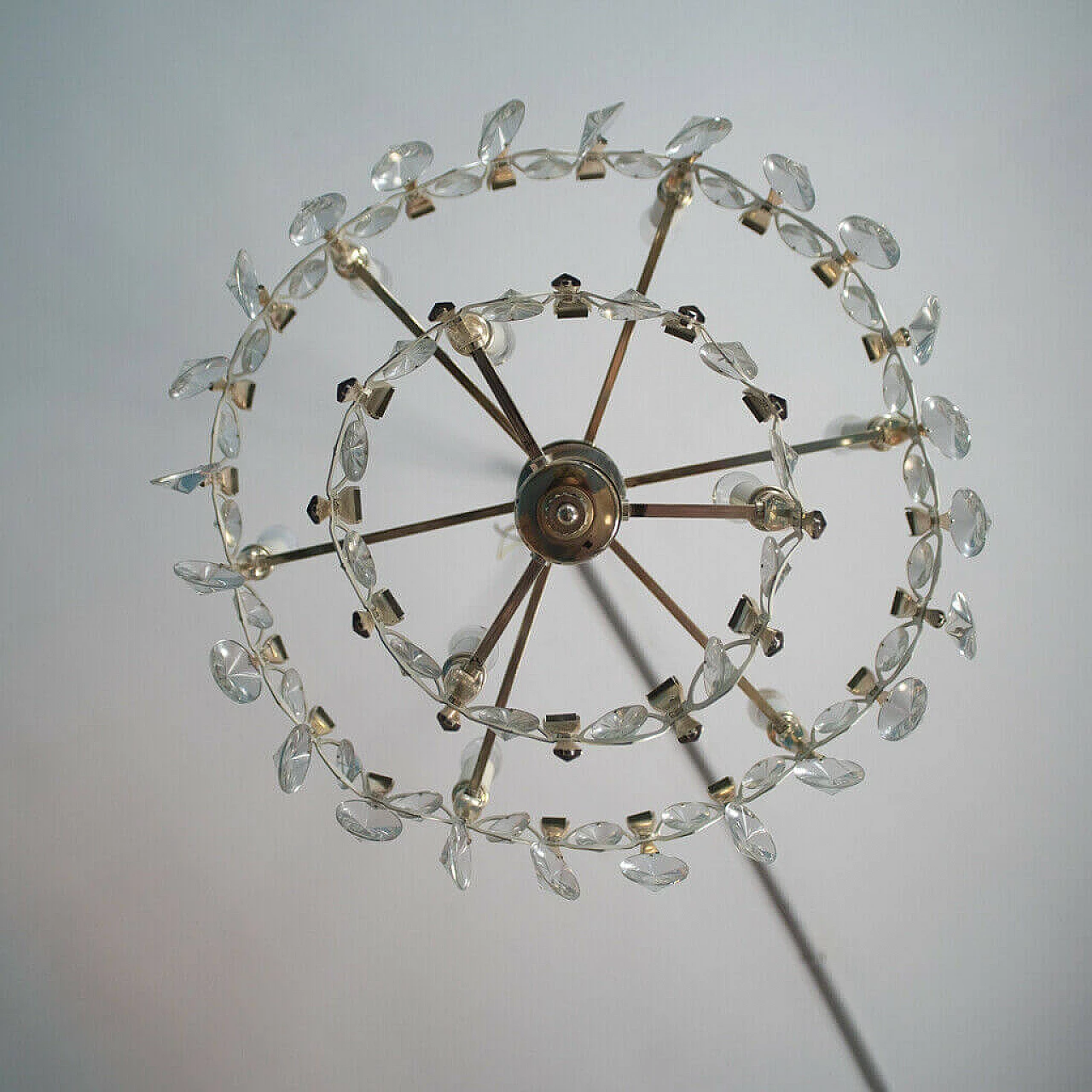 Lampadario a 8 luci in vetro di Murano di Gaetano Sciolari, anni '70 1184816