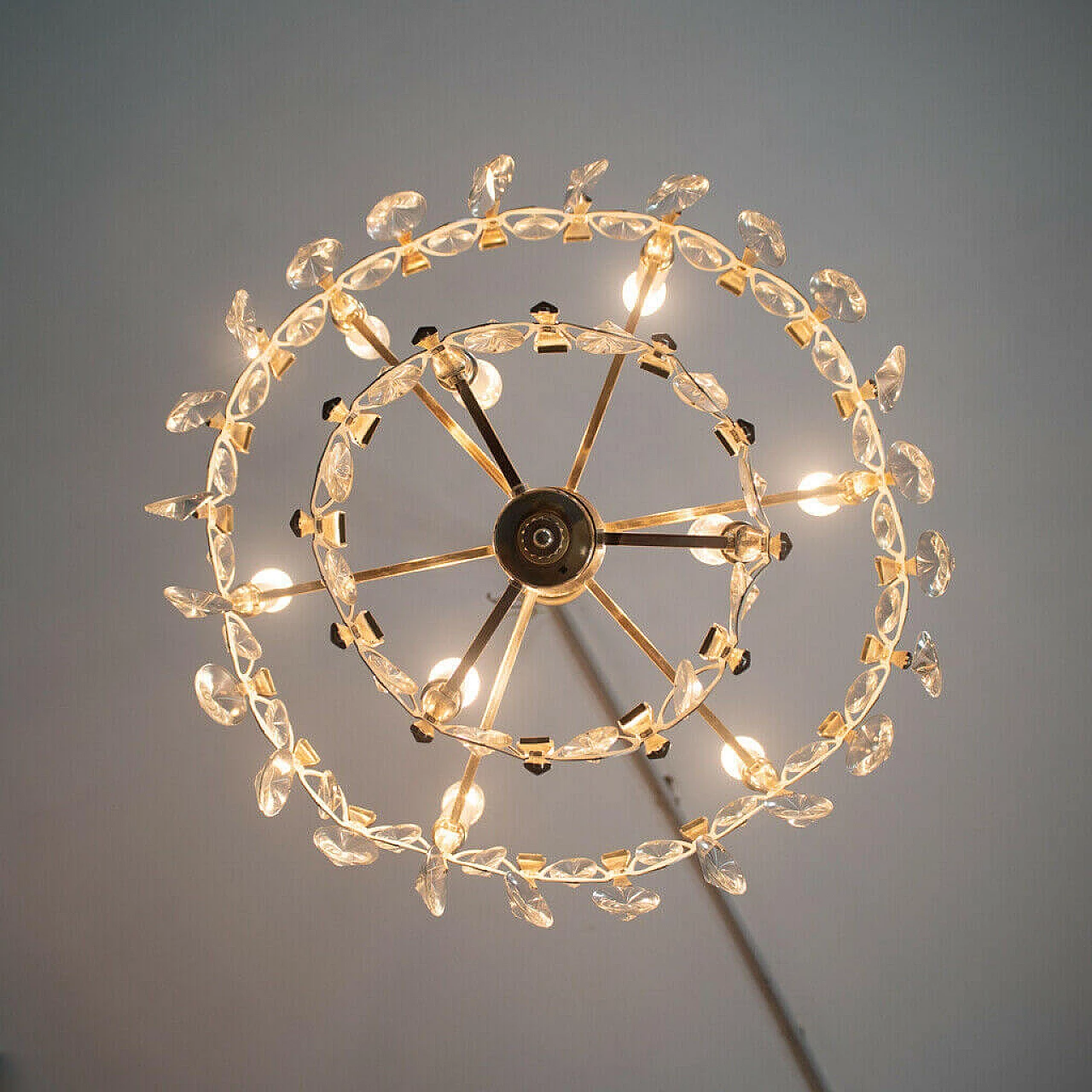 Lampadario a 8 luci in vetro di Murano di Gaetano Sciolari, anni '70 1184817