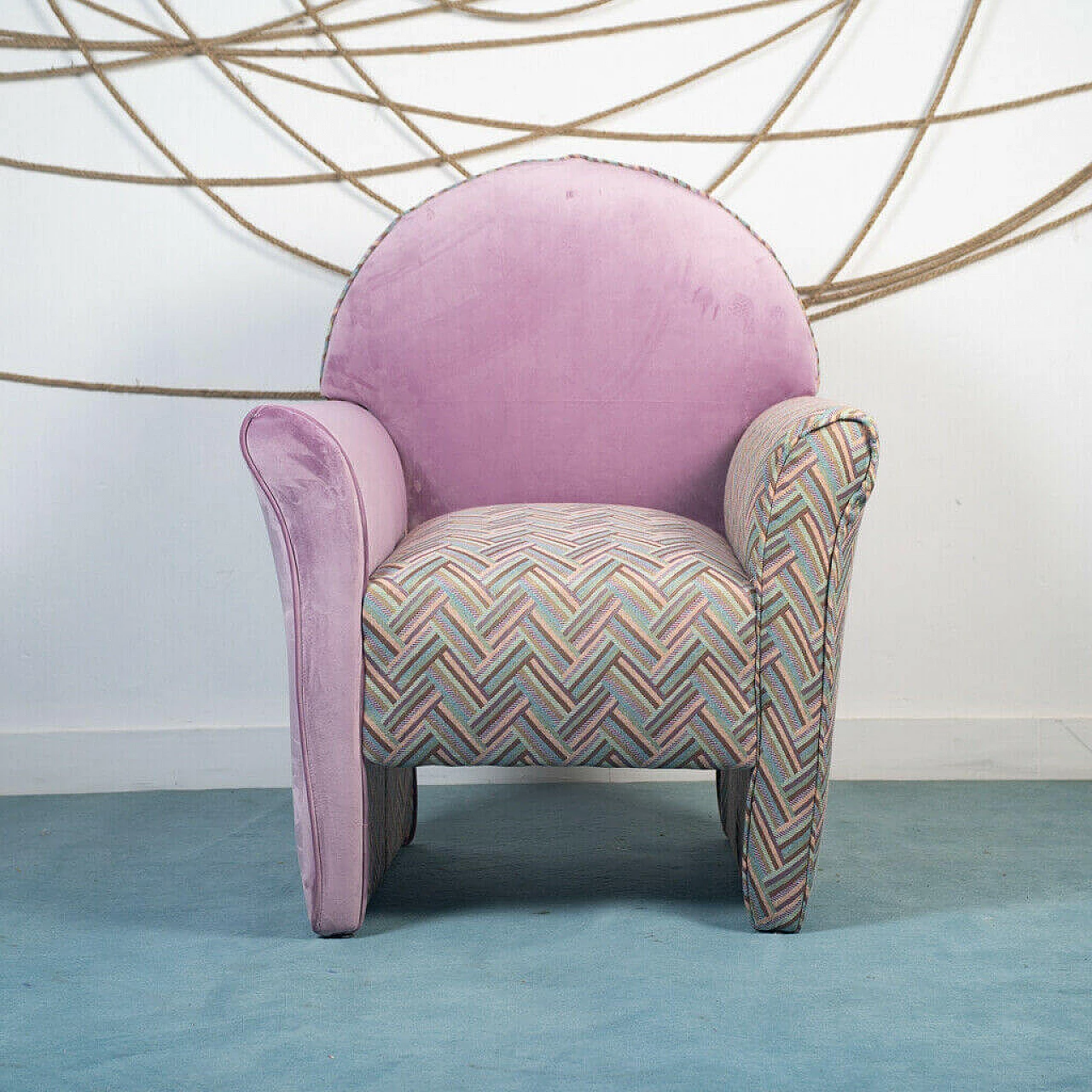 Pair of velvet armchairs, 1970s 1184920
