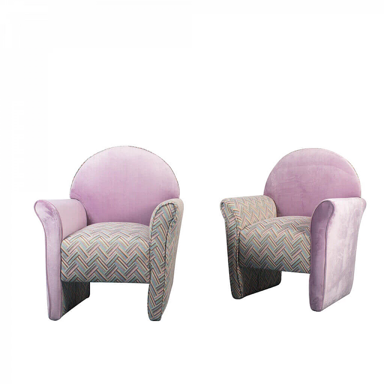Pair of velvet armchairs, 1970s 1185123