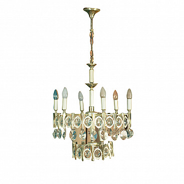 8 lights Murano glass chandelier by Gaetano Sciolari, 70s