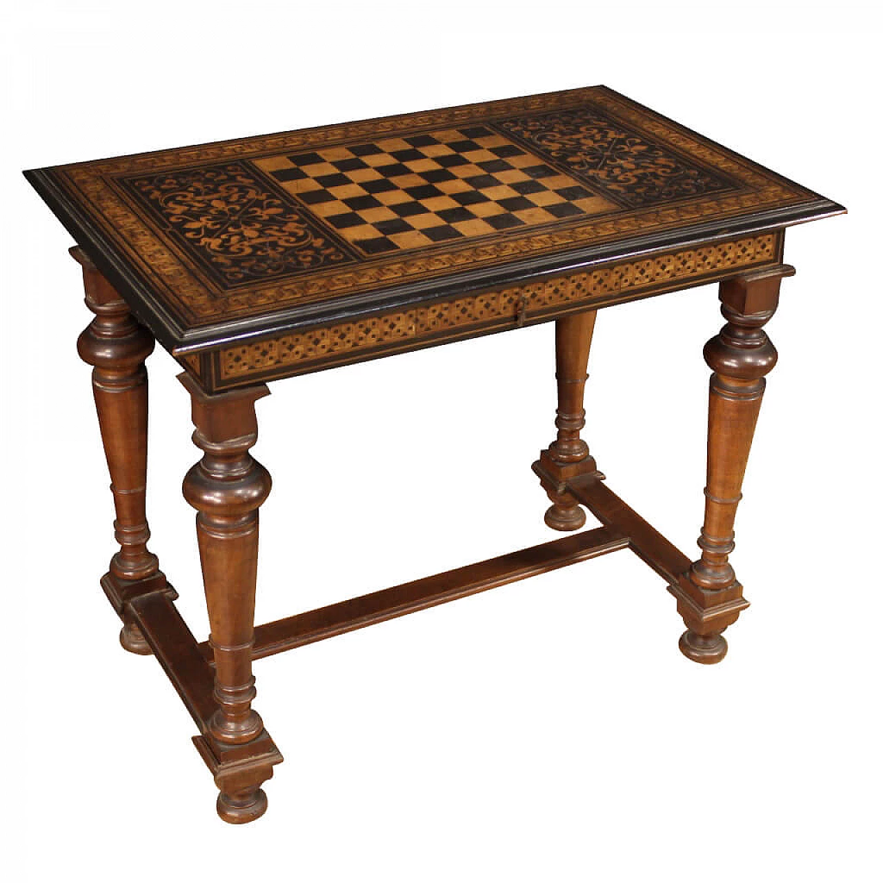 Inlaid game table with drawers, 19th century 1185167