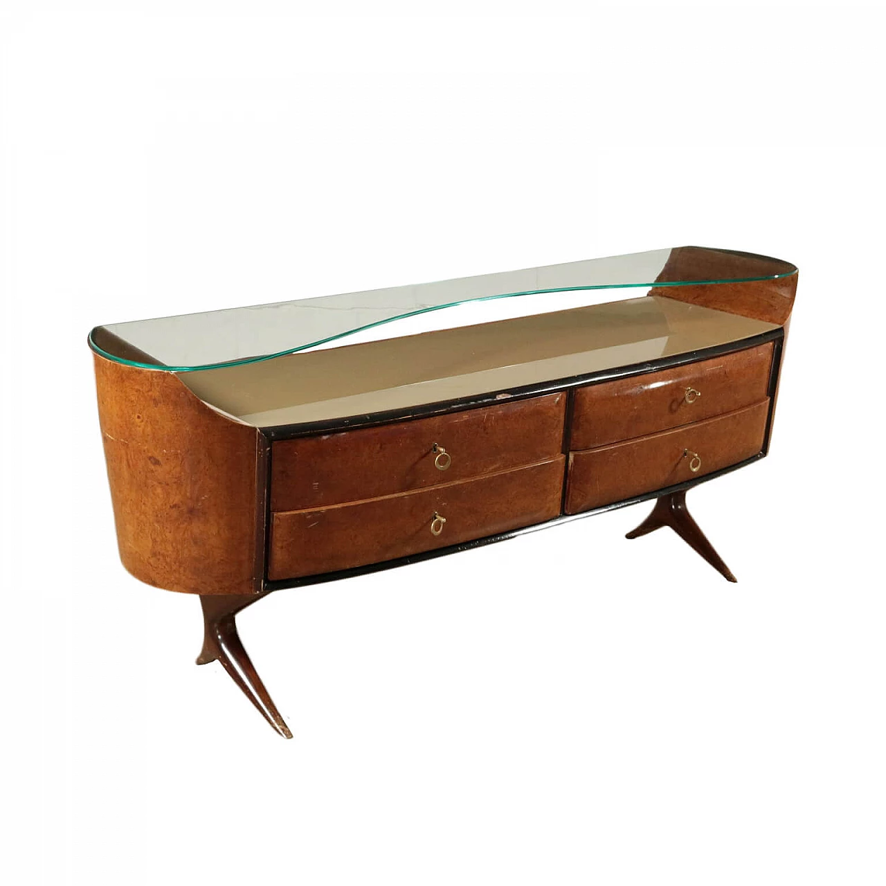 Dresser with briar veneer and glass, 50s 1185206