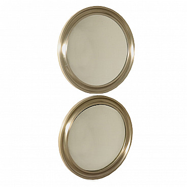 Pair of mirrors in chromed metal attributable to Sergio Mazza for Artemide, 60s