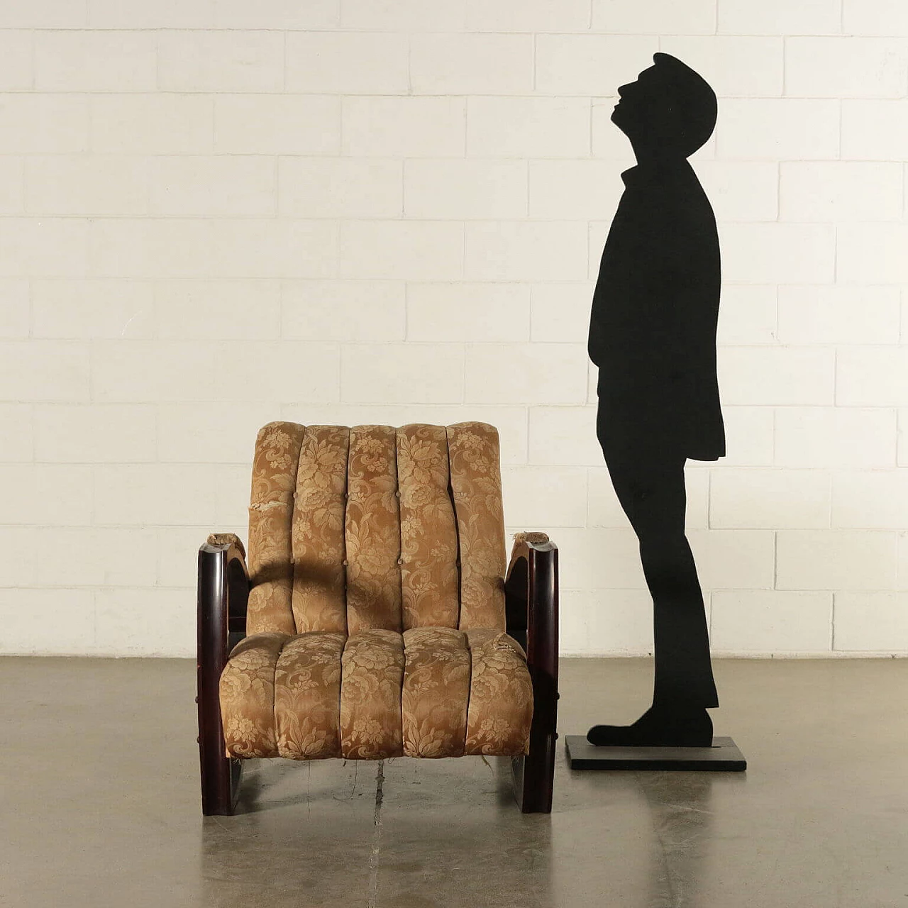 Upholstered beech armchair, 30s 1185247