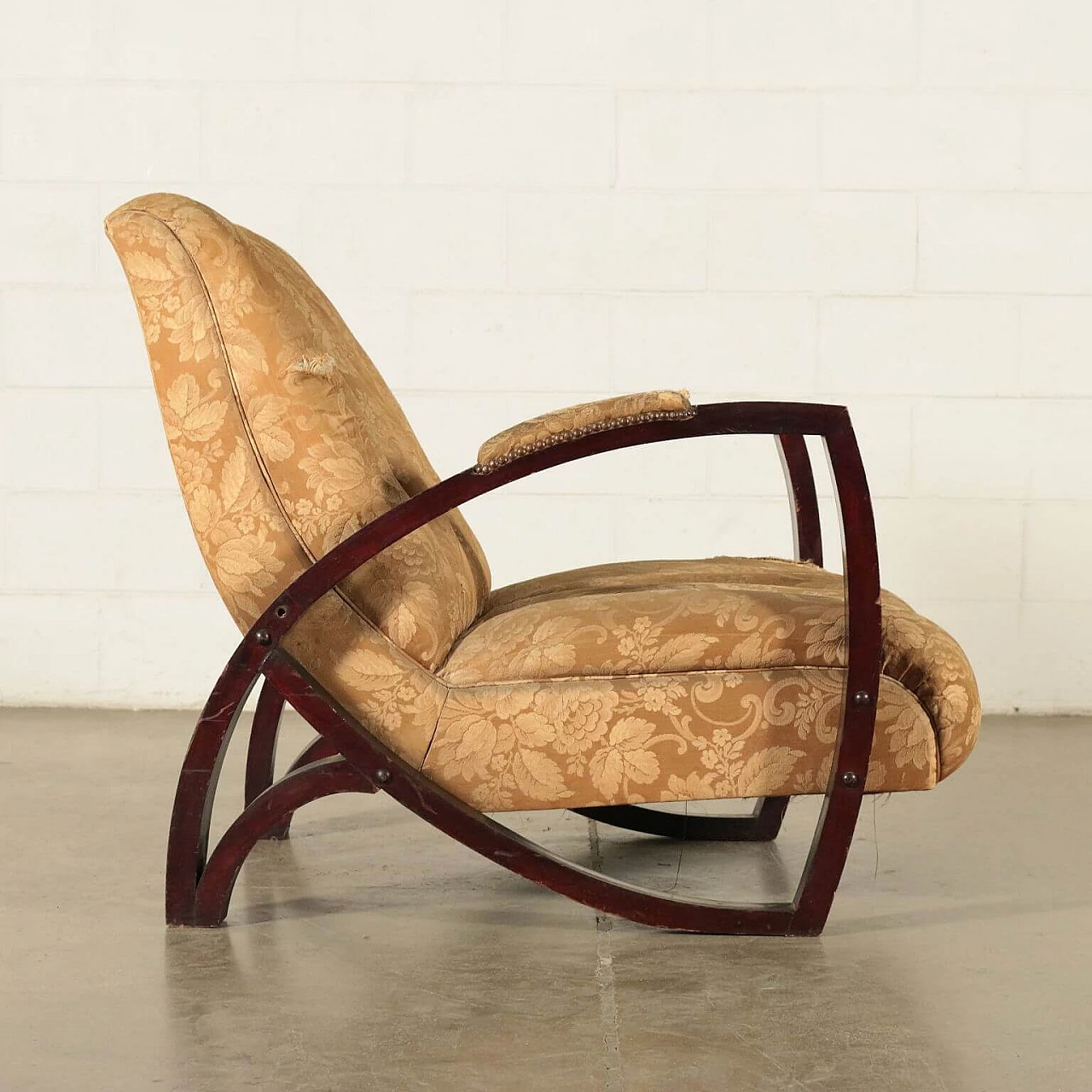 Upholstered beech armchair, 30s 1185248