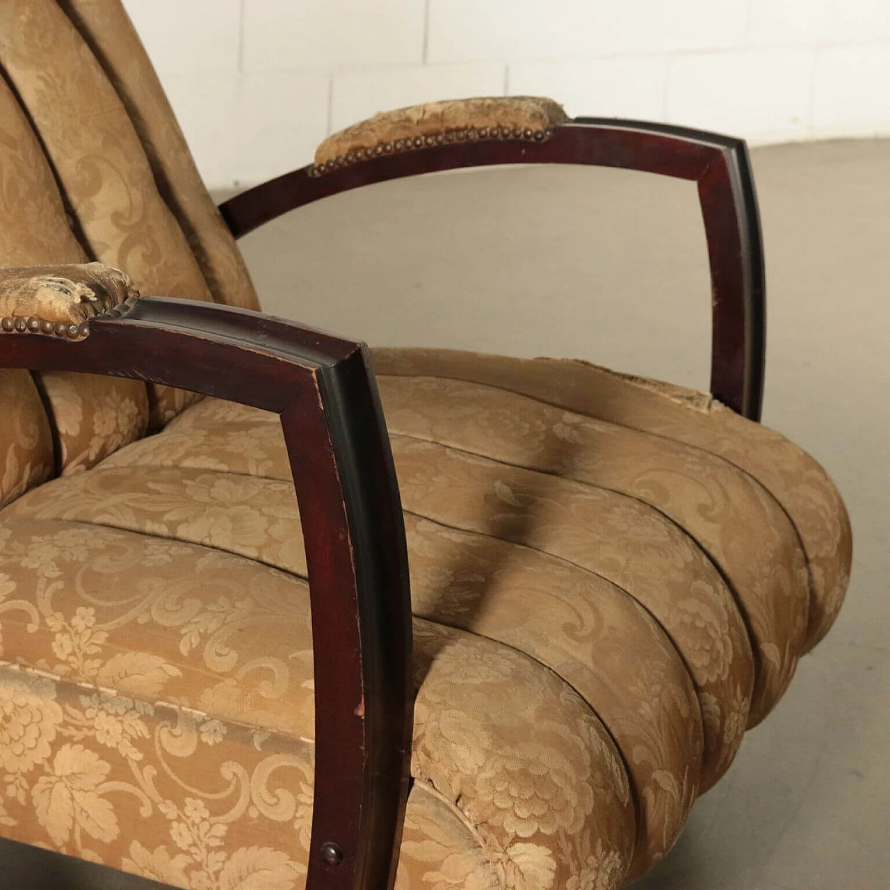 Upholstered beech armchair, 30s 1185250