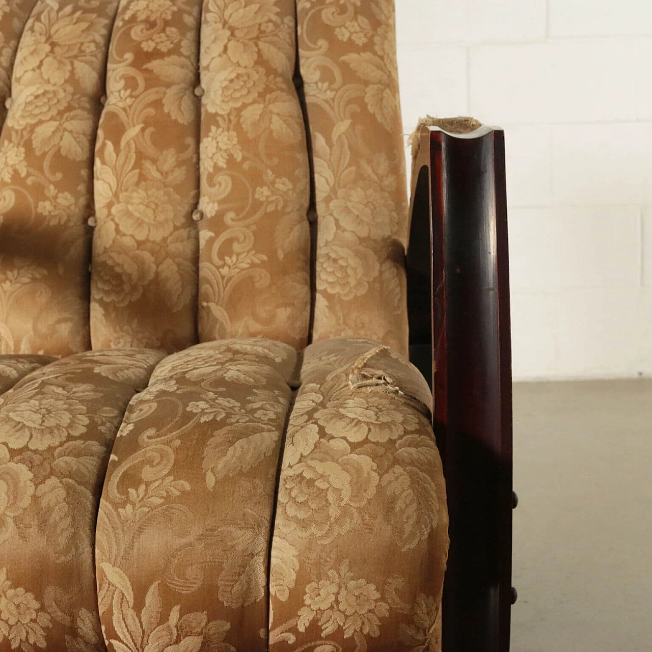 Upholstered beech armchair, 30s 1185251