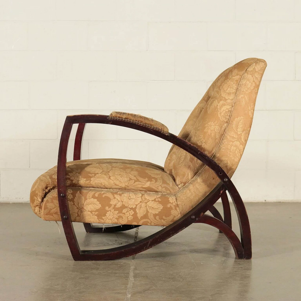 Upholstered beech armchair, 30s 1185254