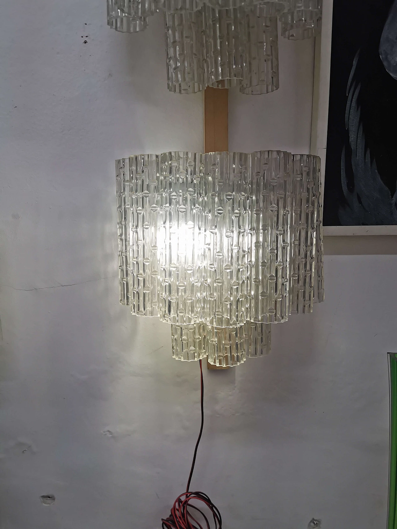 Pair of glass wall lamps by Toni Zuccheri for Venini 1185308