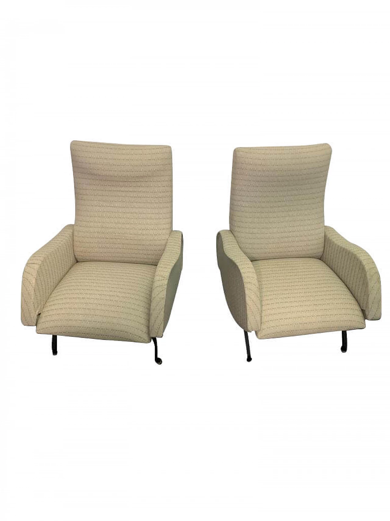 Pair of armchairs with metal feet, 1960s 1185501