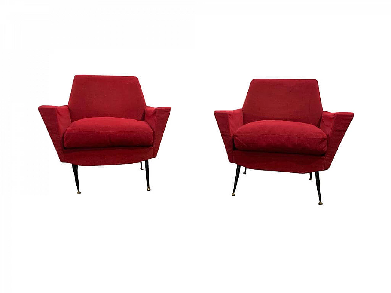 Pair of armchairs with metal feet, 1960s 1185505