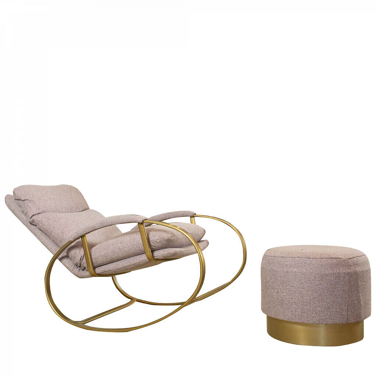 Rocking armchair in metal and fabric by Guido Faleschini, 70s 1185523