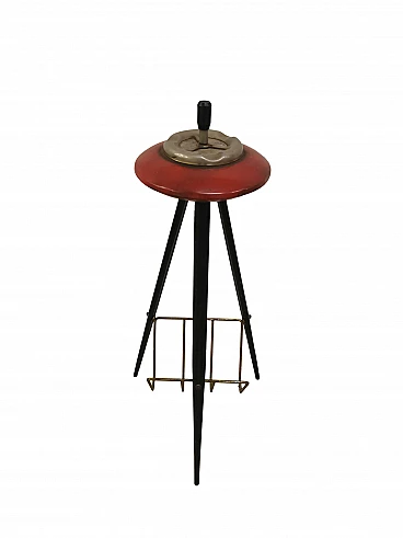 Red ashtray with stand, 40s