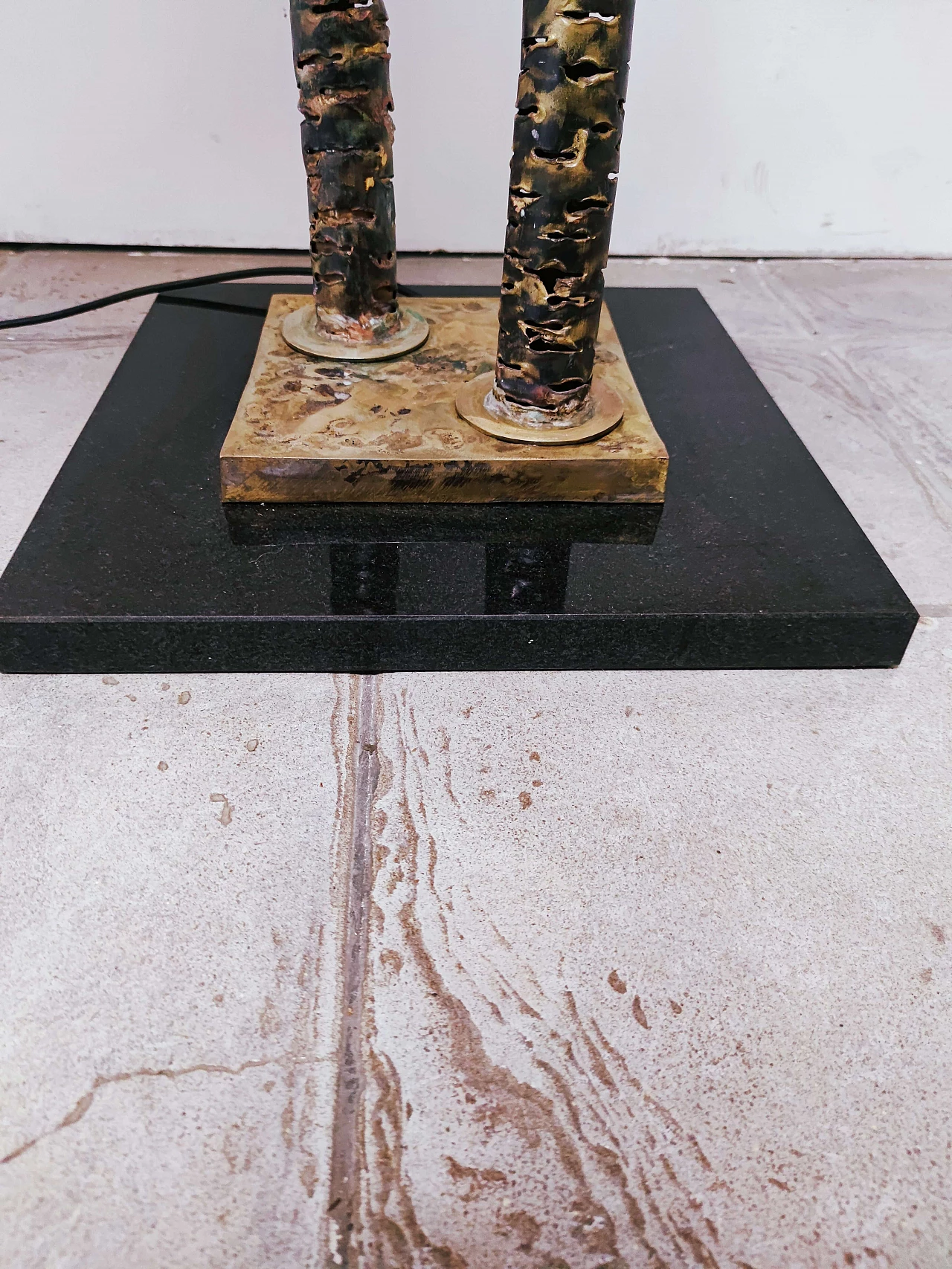 Lampada da terra a forma di palma in ottone, anni '60 1185767