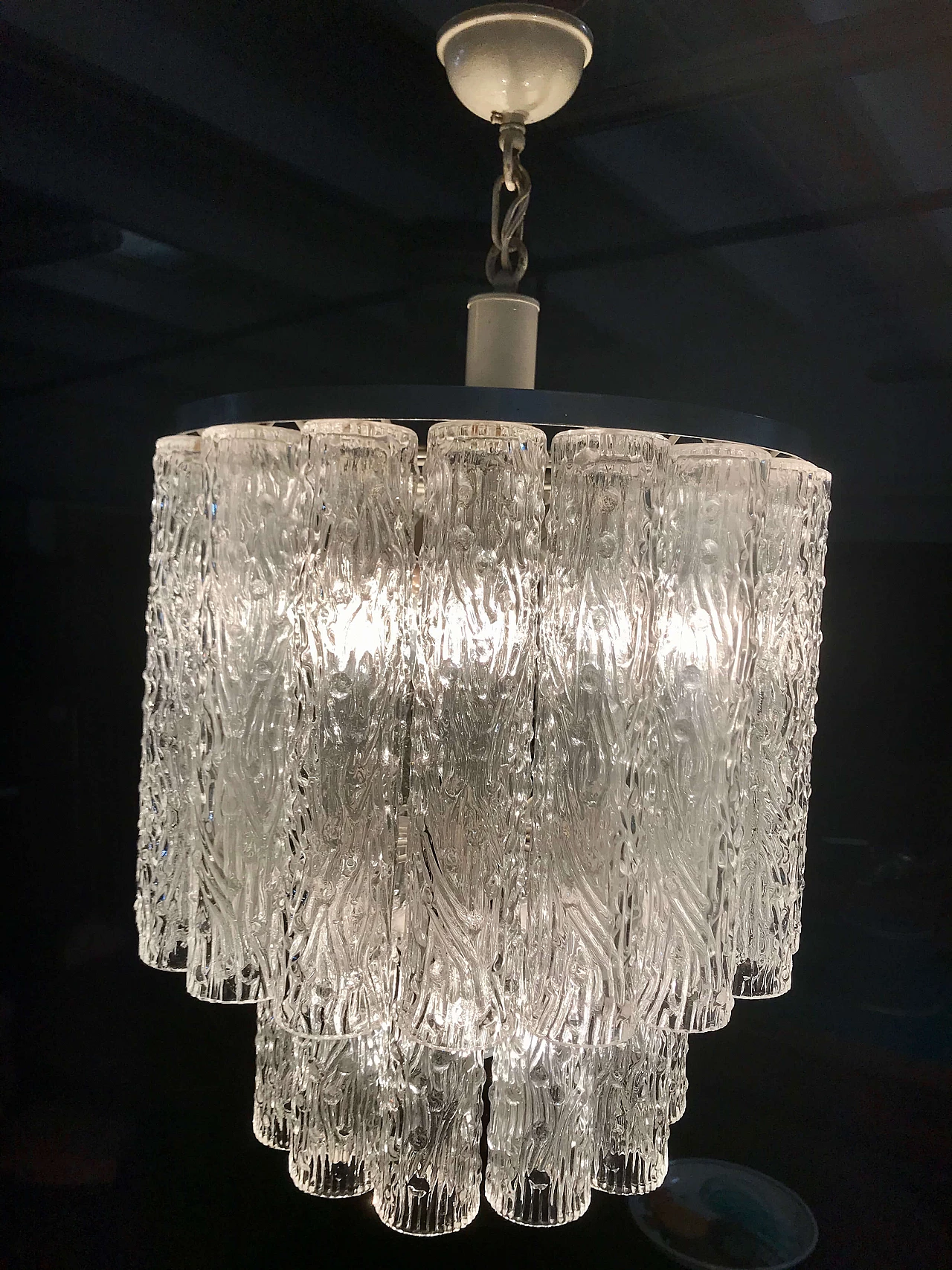 Lampada da soffitto “Tronchi” di Toni Zuccheri per Venini, Murano, originale anni '60 1186037